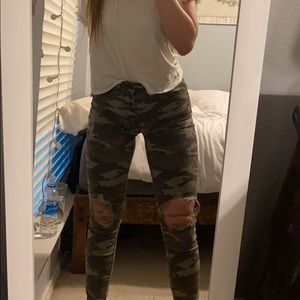 camo high rise jeggings